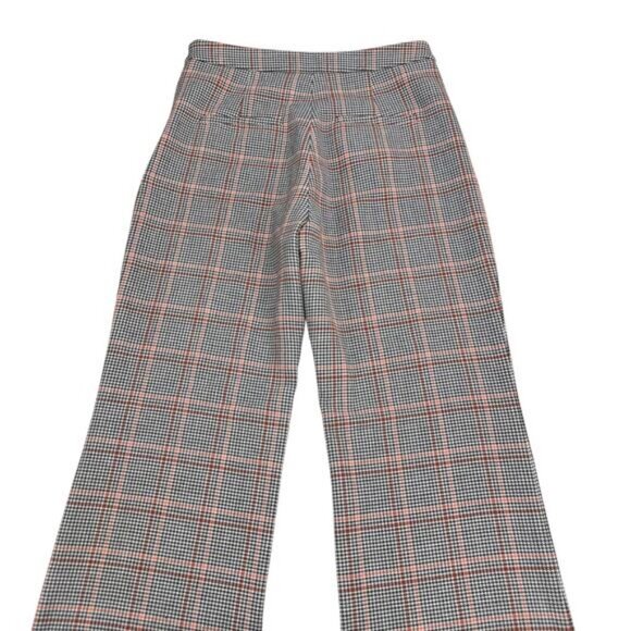 Aritzia Wilfred Kick Flare Check Houndstooth Plaid Pants Black Rust Size 2 - Picture 8 of 8